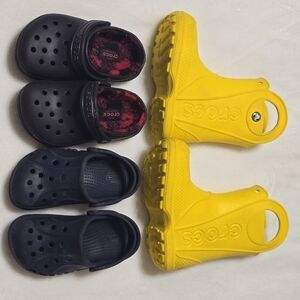 CROCS Kids Bright Yellow Rain Boots Size 10